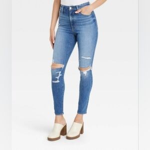 New Women's Blue Distressed Jeans